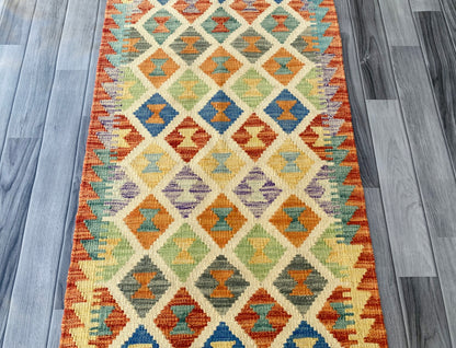 Handmade Afghan Chobi Kilim Hallway Runner Rug 190  CM x 72 CM ( SS # 98)