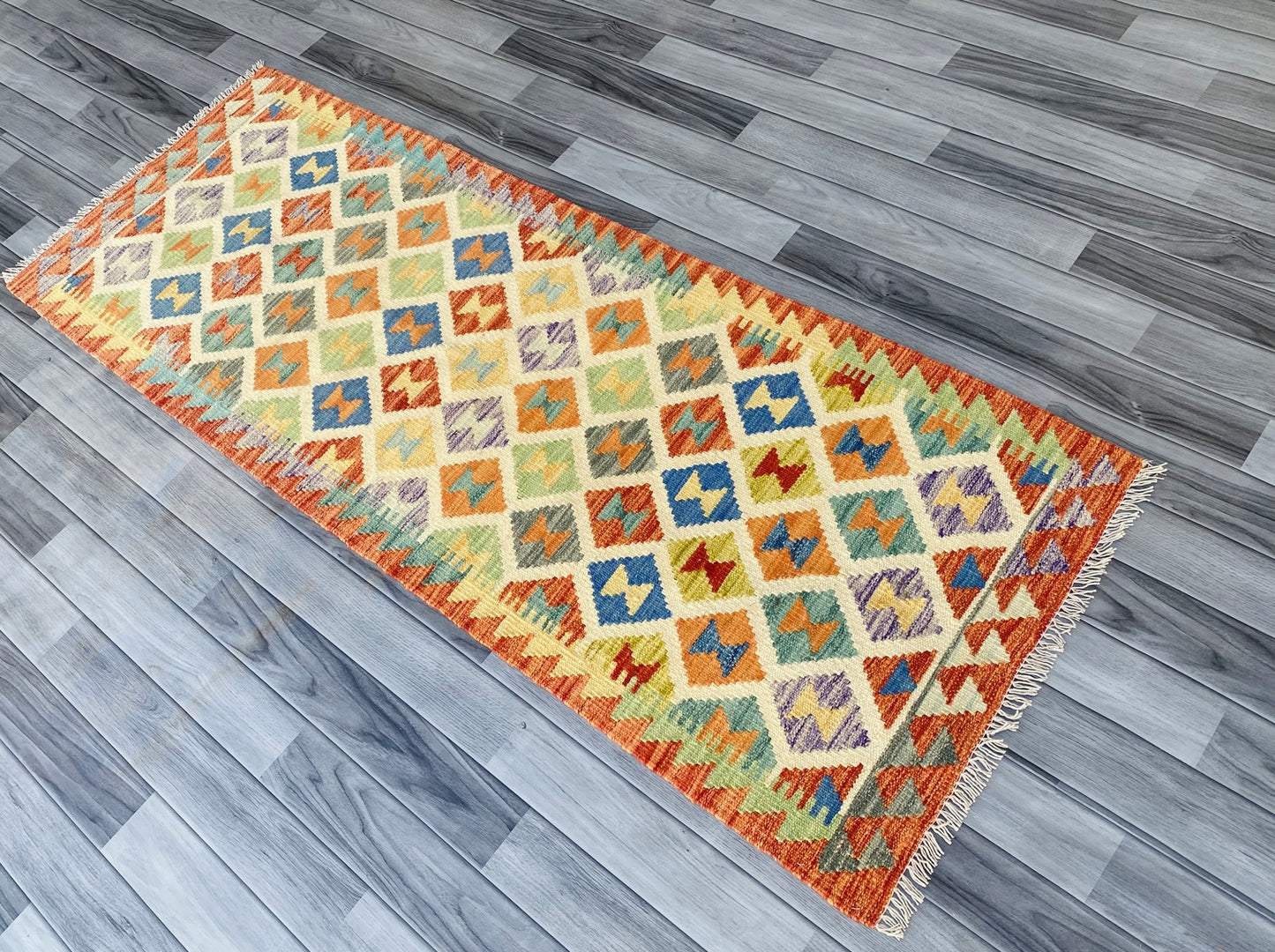 Handmade Afghan Chobi Kilim Hallway Runner Rug 190  CM x 72 CM ( SS # 98)
