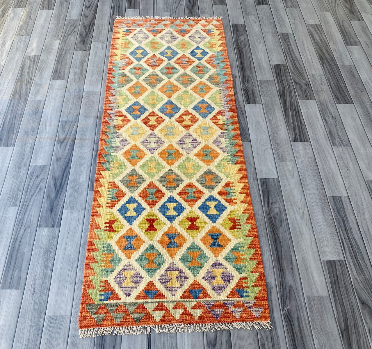 Handmade Afghan Chobi Kilim Hallway Runner Rug 190  CM x 72 CM ( SS # 98)