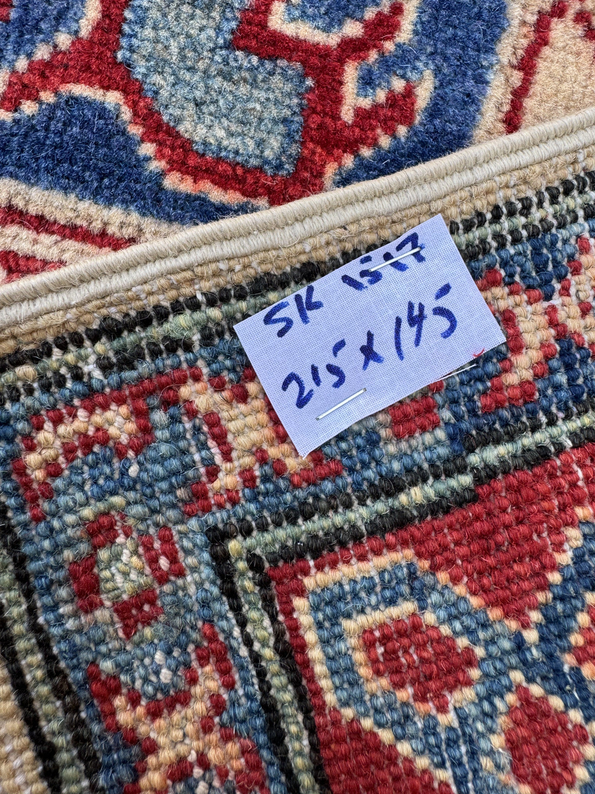Handmade Afghan Kazak wool  Rug 215 CM x 145 CM SK#1517