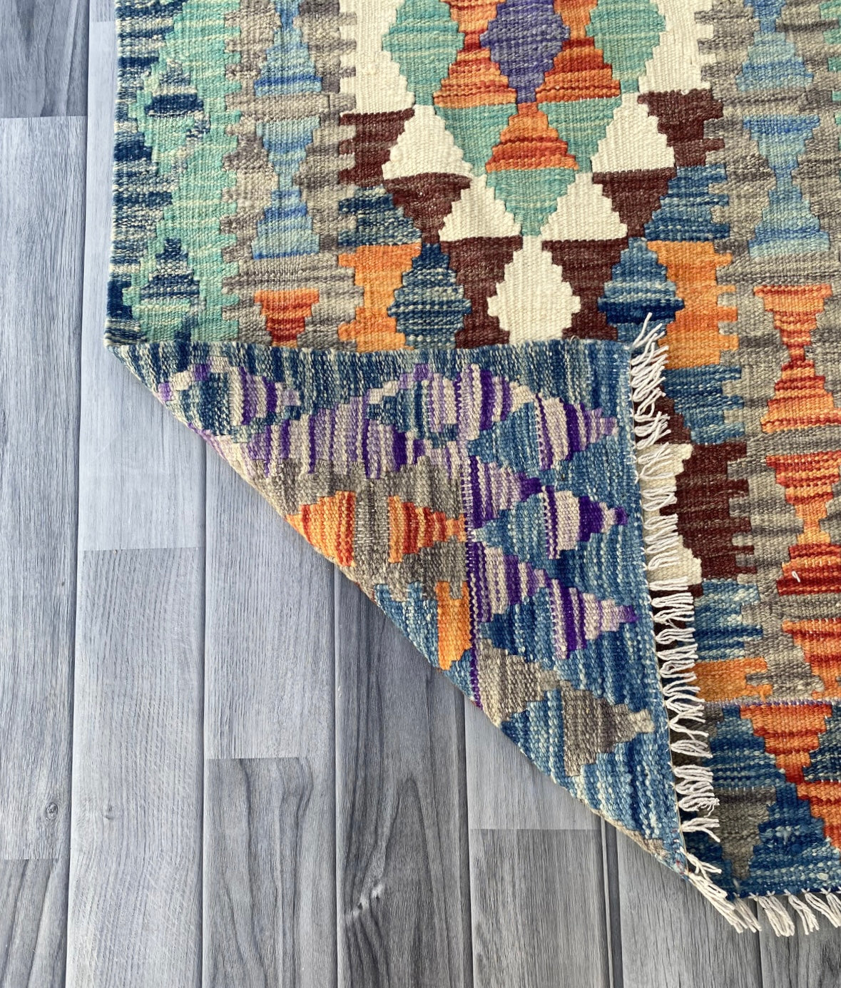 Handmade Afghan Chobi Kilim Hallway Runner Rug 197 CM x 68 CM ( SS # 96)