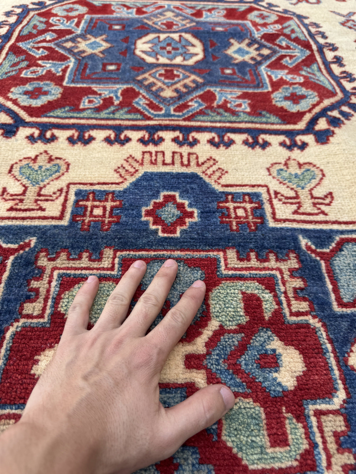 Handmade Afghan Kazak wool  Rug 215 CM x 145 CM SK#1517
