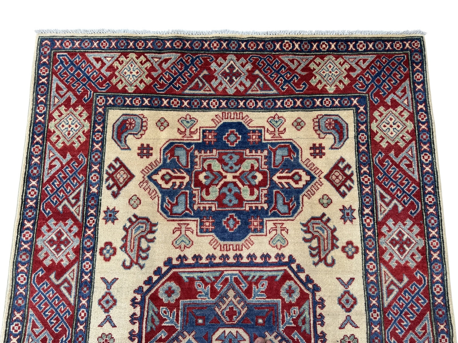 Handmade Afghan Kazak wool  Rug 215 CM x 145 CM SK#1517