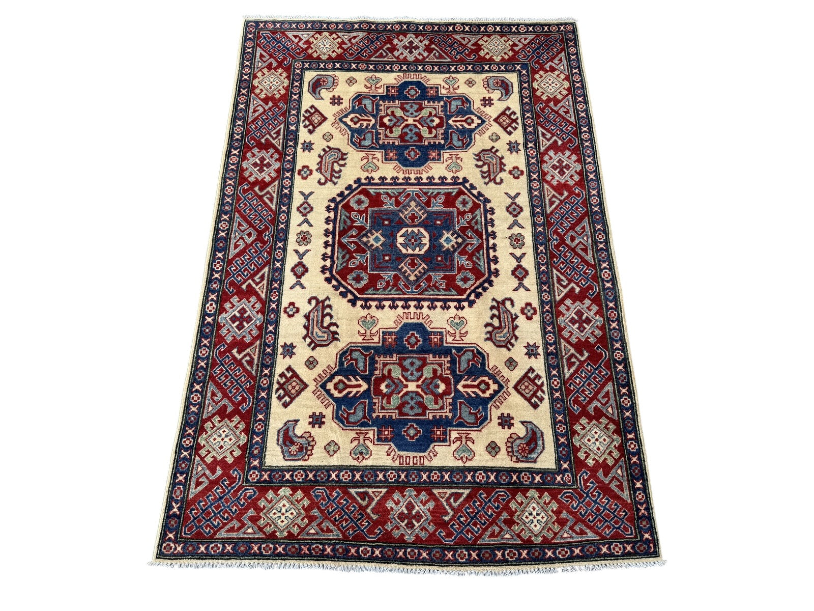 Handmade Afghan Kazak wool  Rug 215 CM x 145 CM SK#1517