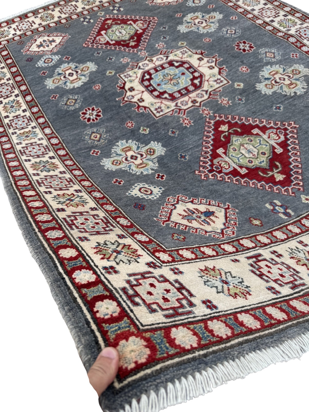 Handmade Afghan Kazak wool  Rug 201 CM x 152 CM SK#1516