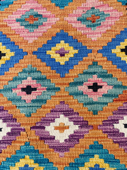 Handmade Afghan Chobi Kilim Hallway Runner Rug 193 CM x 70 CM ( SS # 94)