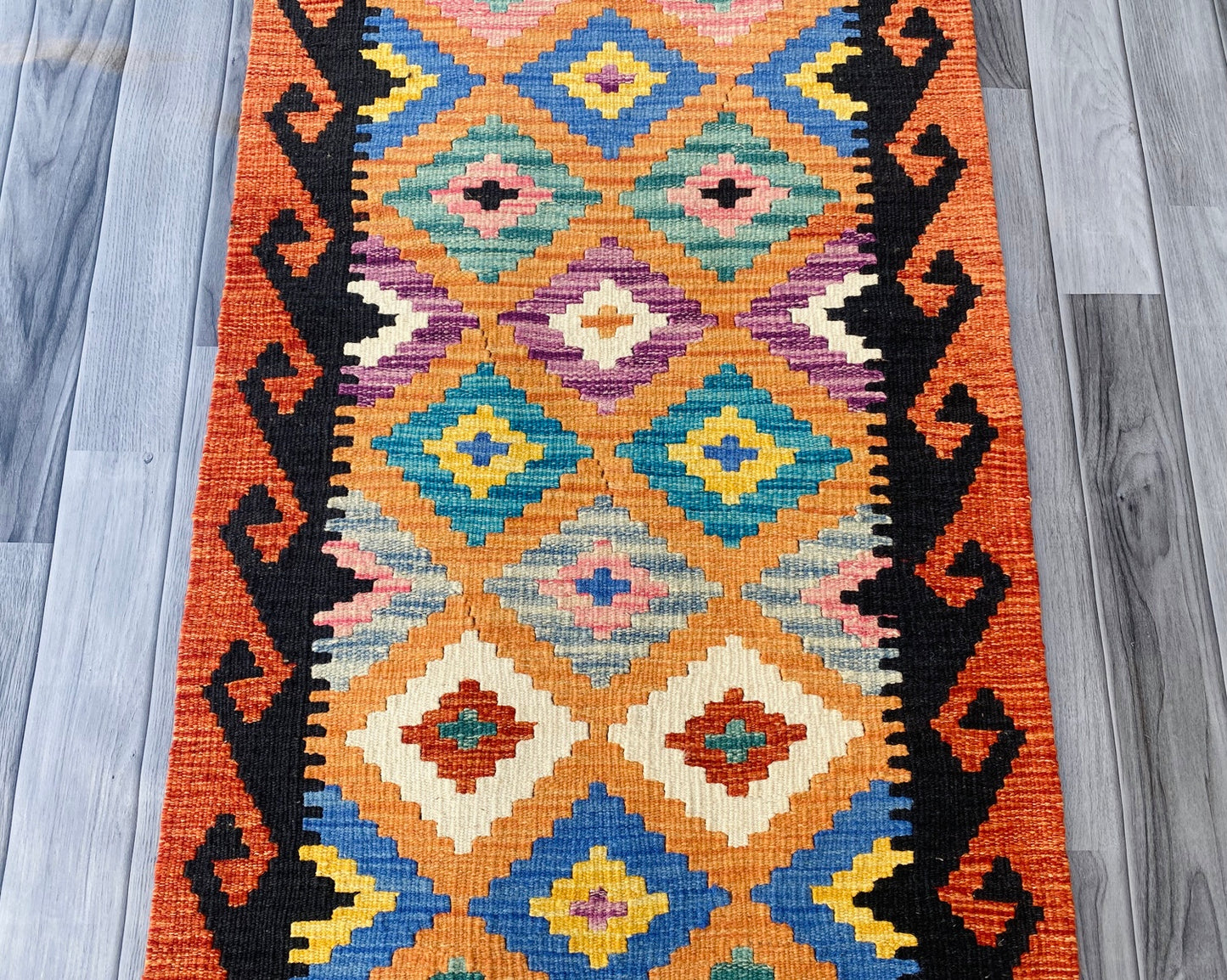 Handmade Afghan Chobi Kilim Hallway Runner Rug 193 CM x 70 CM ( SS # 94)