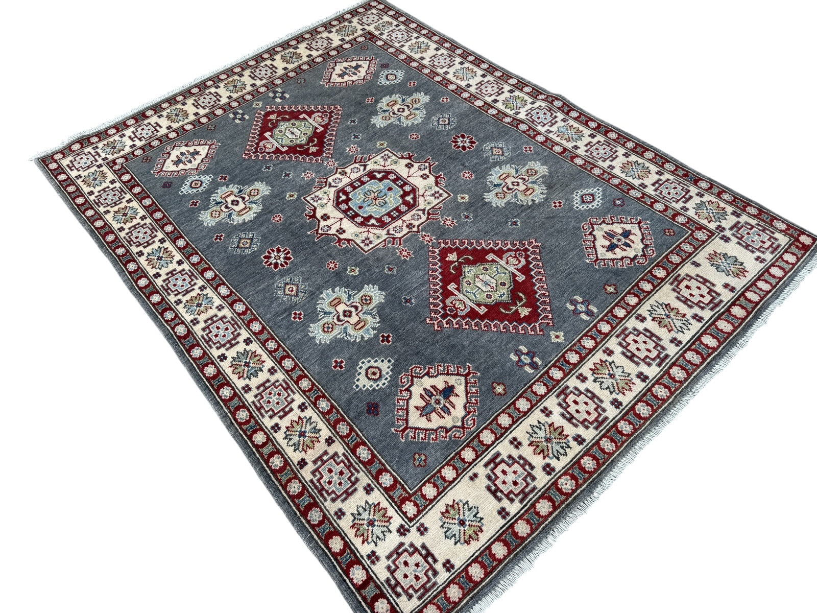 Handmade Afghan Kazak wool  Rug 201 CM x 152 CM SK#1516