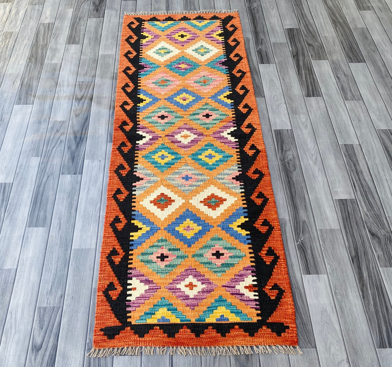 Handmade Afghan Chobi Kilim Hallway Runner Rug 193 CM x 70 CM ( SS # 94)