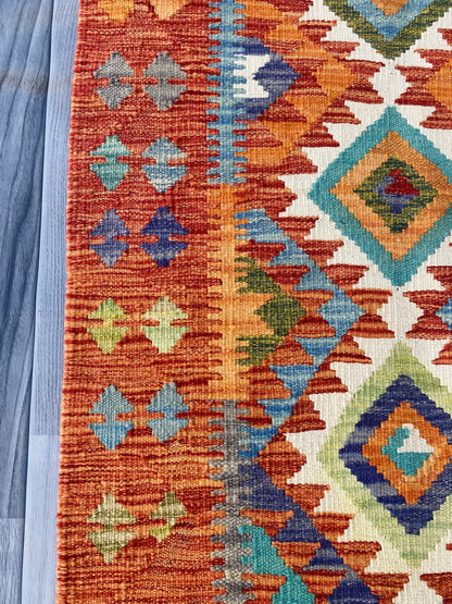 Handmade Afghan Chobi Kilim Hallway Runner Rug 191  CM x 74 CM ( SS # 99)
