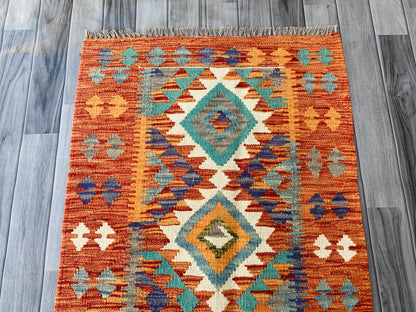 Handmade Afghan Chobi Kilim Hallway Runner Rug 191  CM x 74 CM ( SS # 99)