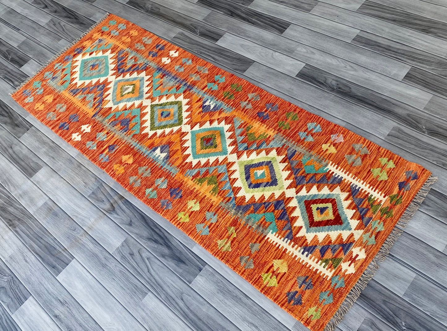 Handmade Afghan Chobi Kilim Hallway Runner Rug 191  CM x 74 CM ( SS # 99)