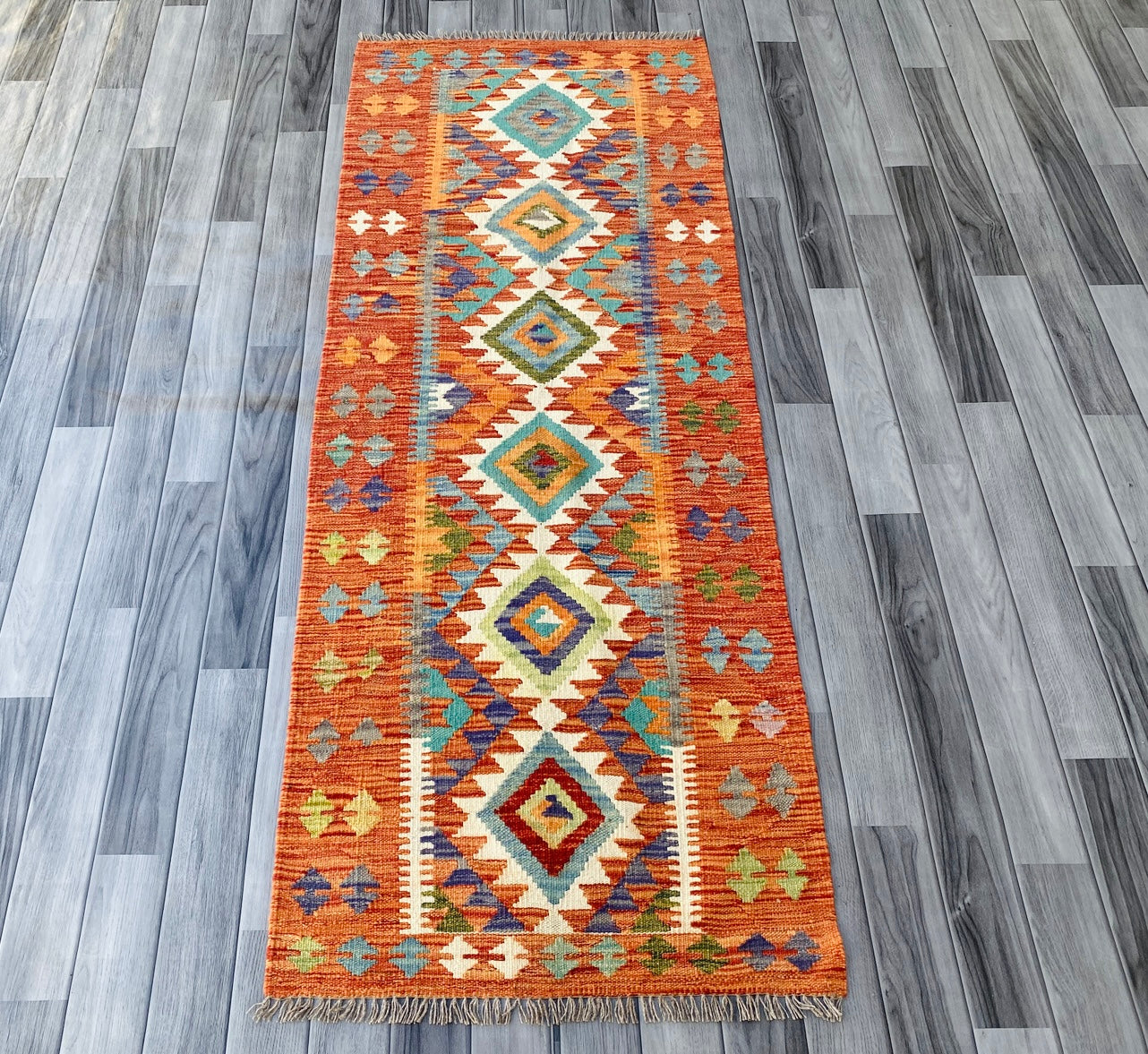 Handmade Afghan Chobi Kilim Hallway Runner Rug 191  CM x 74 CM ( SS # 99)