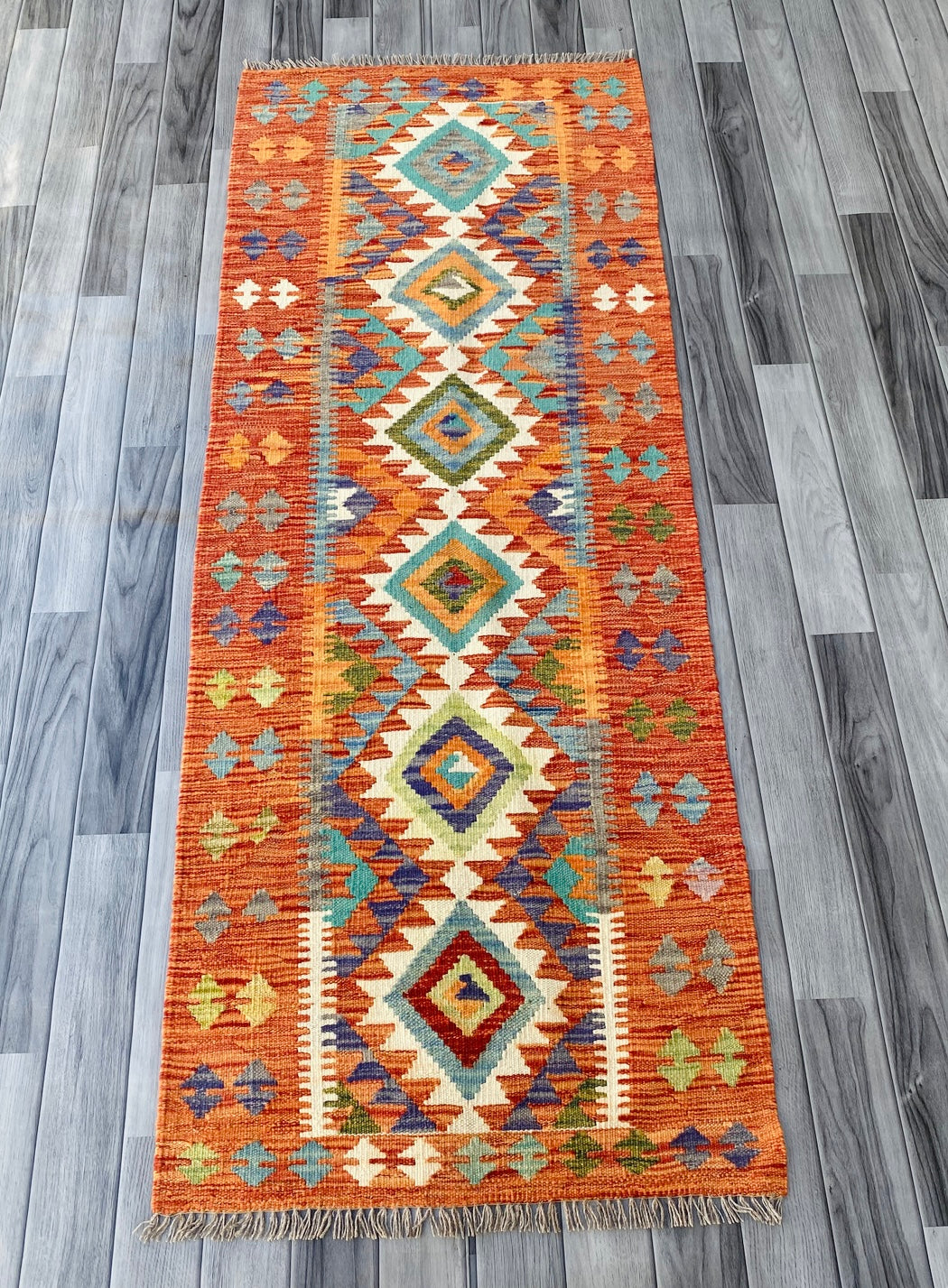 Handmade Afghan Chobi Kilim Hallway Runner Rug 191  CM x 74 CM ( SS # 99)