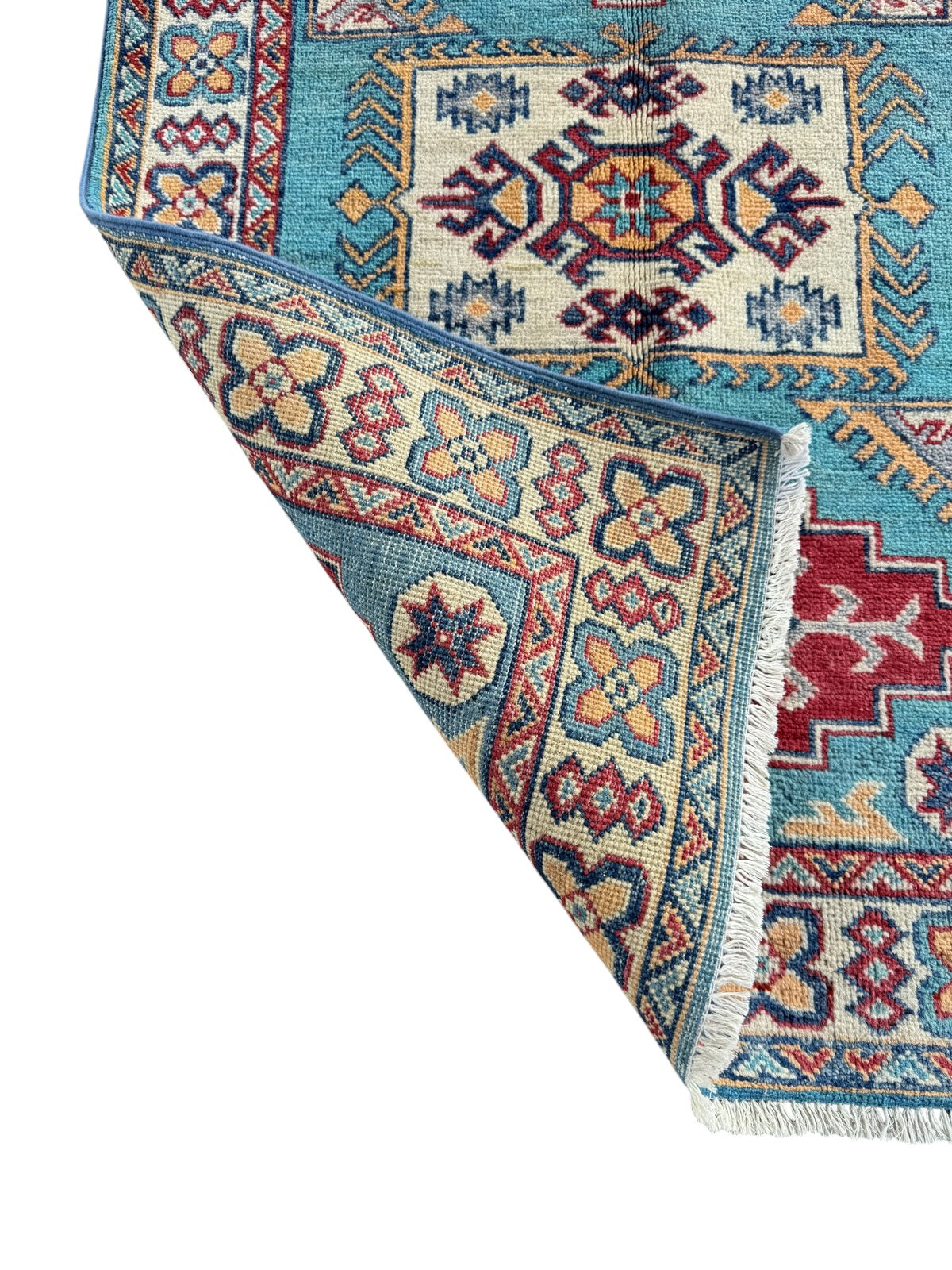 Handmade Afghan Kazak wool  Rug 115 CM x 81 CM SK#1514