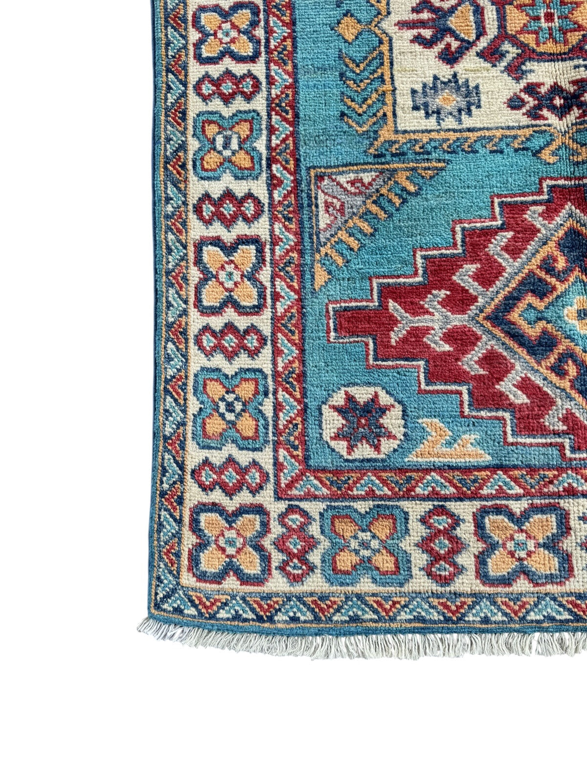 Handmade Afghan Kazak wool  Rug 115 CM x 81 CM SK#1514