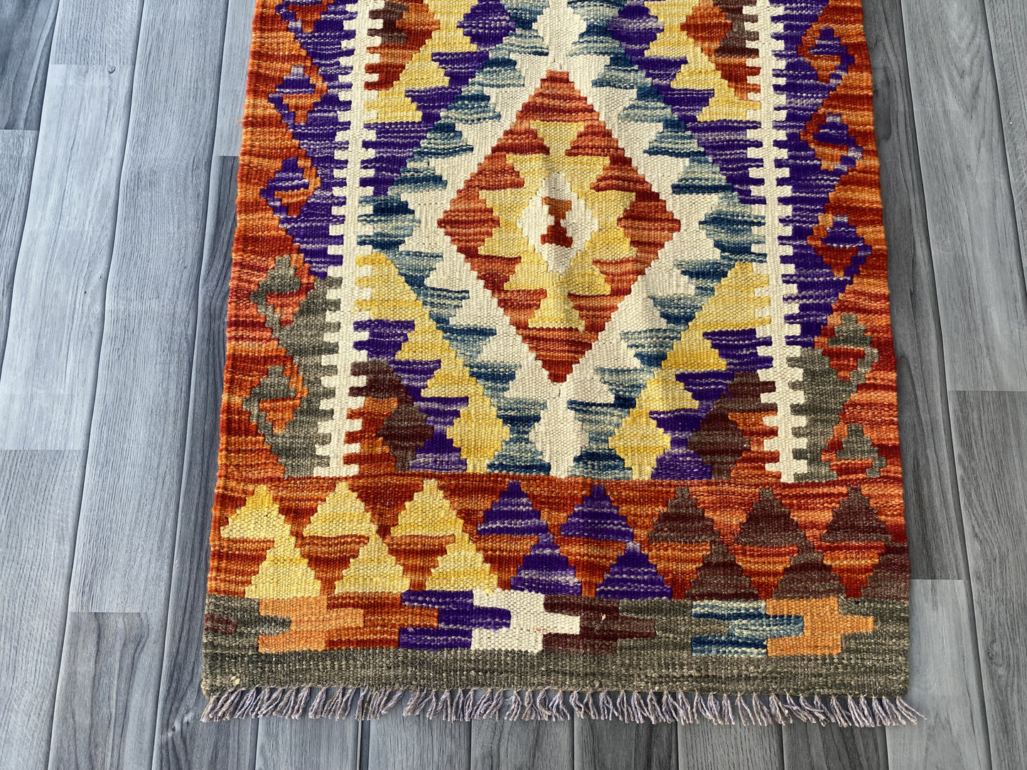 Handmade Afghan Chobi Kilim Hallway Runner Rug 192 CM x 70 CM ( SS # 102)