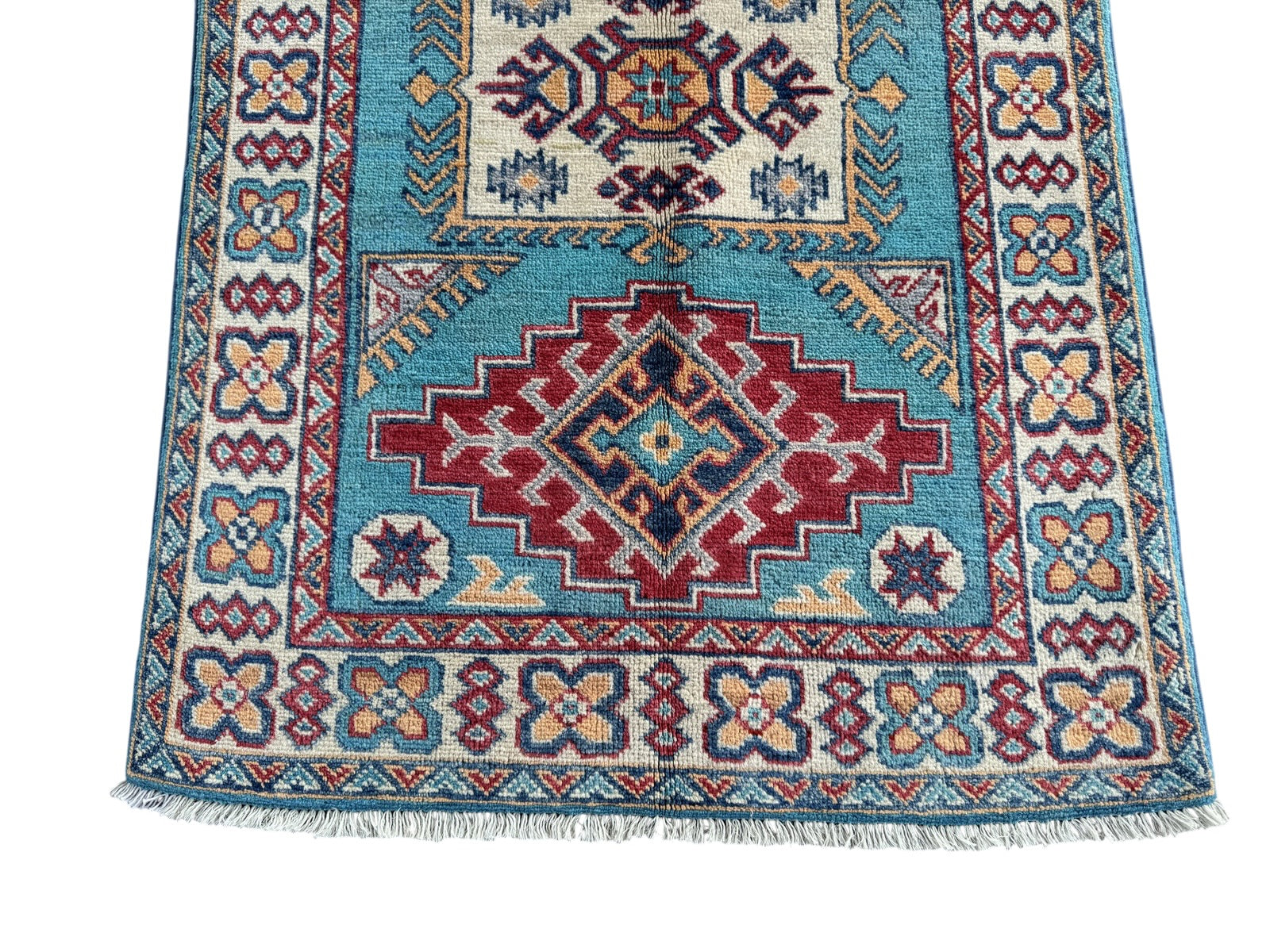 Handmade Afghan Kazak wool  Rug 115 CM x 81 CM SK#1514