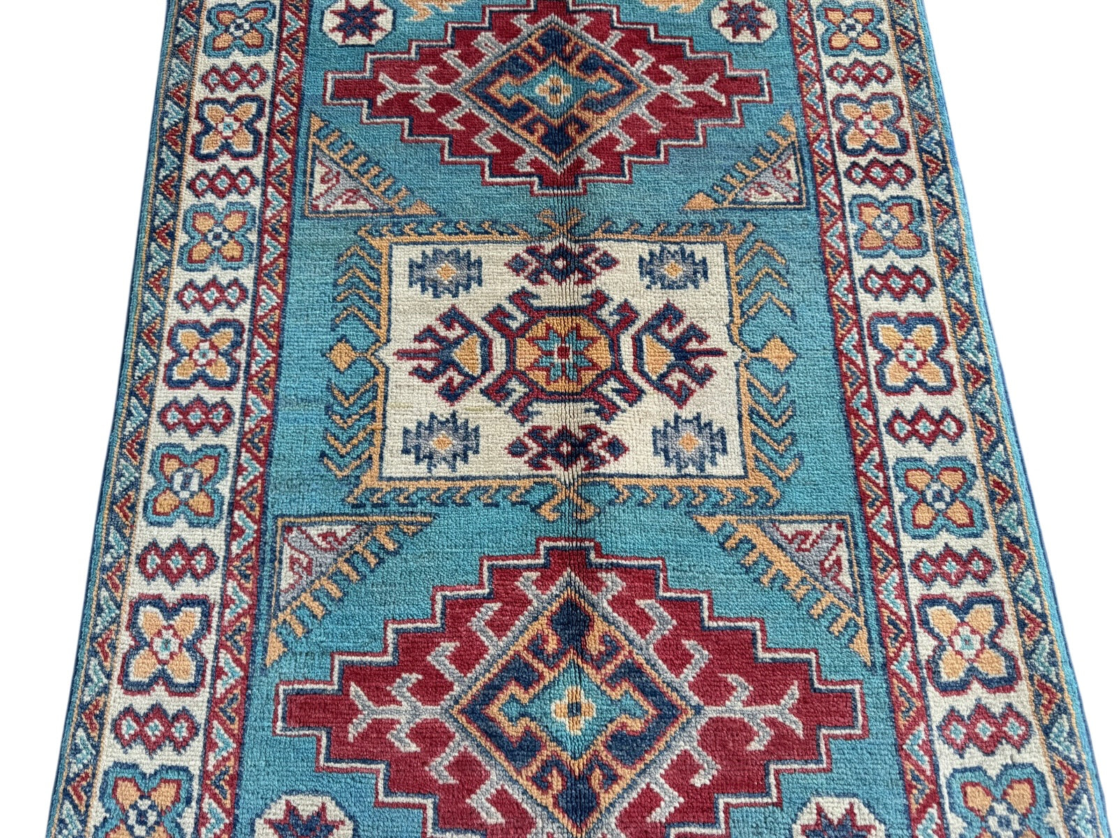 Handmade Afghan Kazak wool  Rug 115 CM x 81 CM SK#1514
