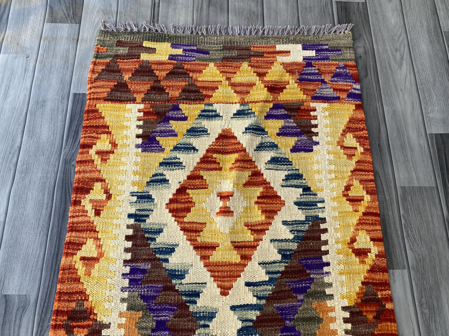 Handmade Afghan Chobi Kilim Hallway Runner Rug 192 CM x 70 CM ( SS # 102)