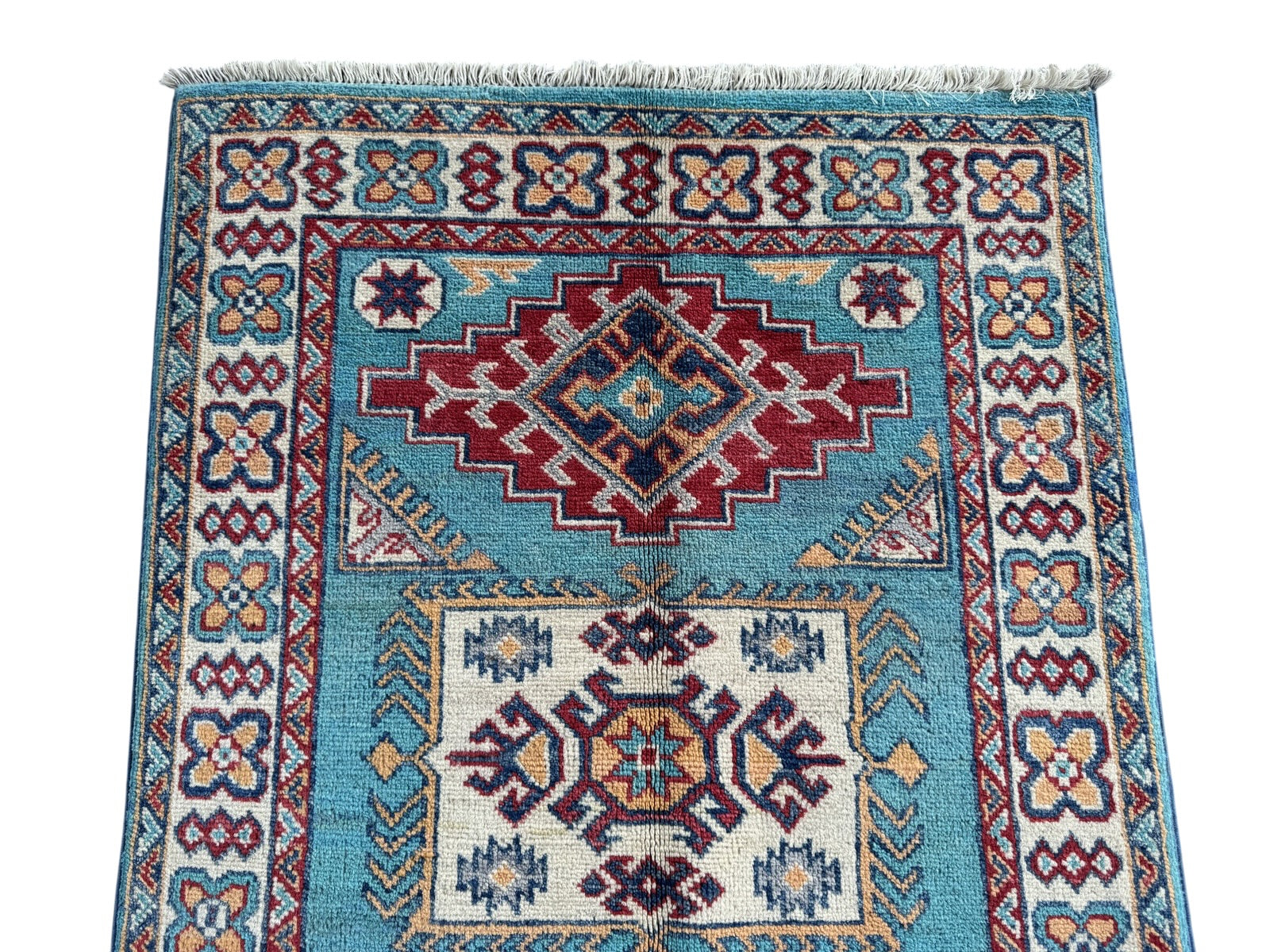 Handmade Afghan Kazak wool  Rug 115 CM x 81 CM SK#1514