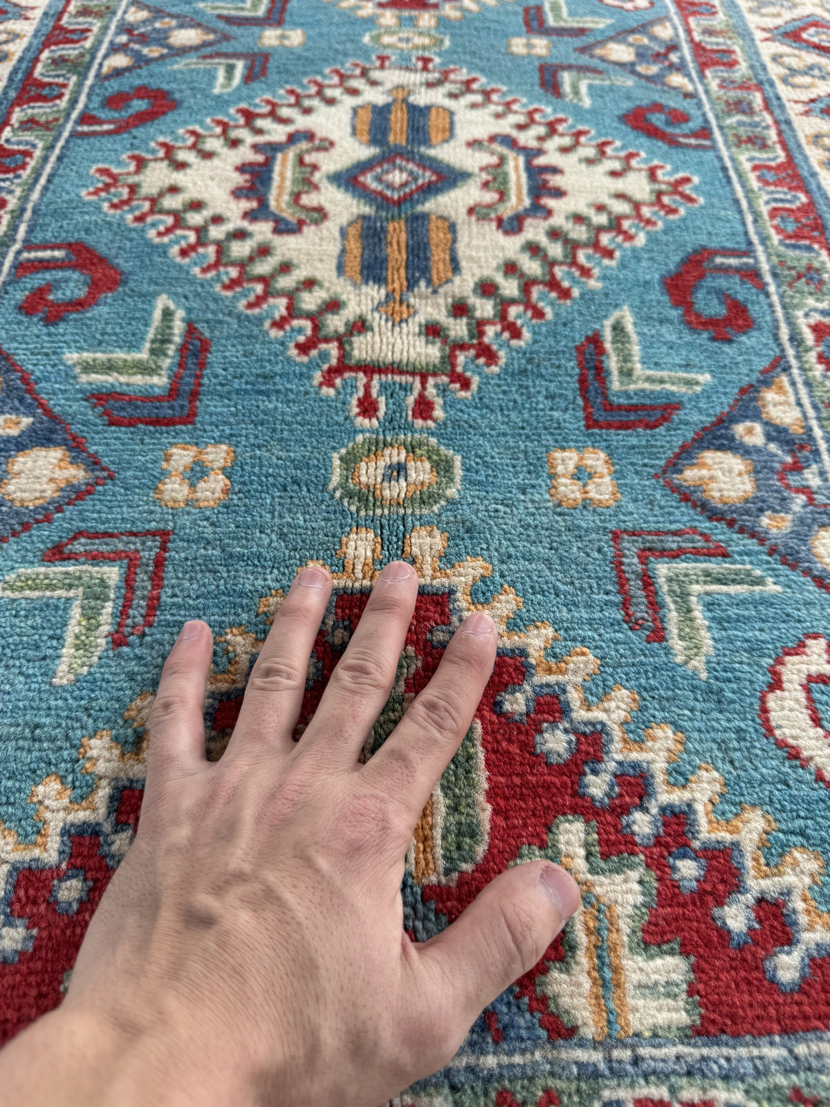 Handmade Afghan Kazak wool  Rug 117 CM x 82 CM SK#1513