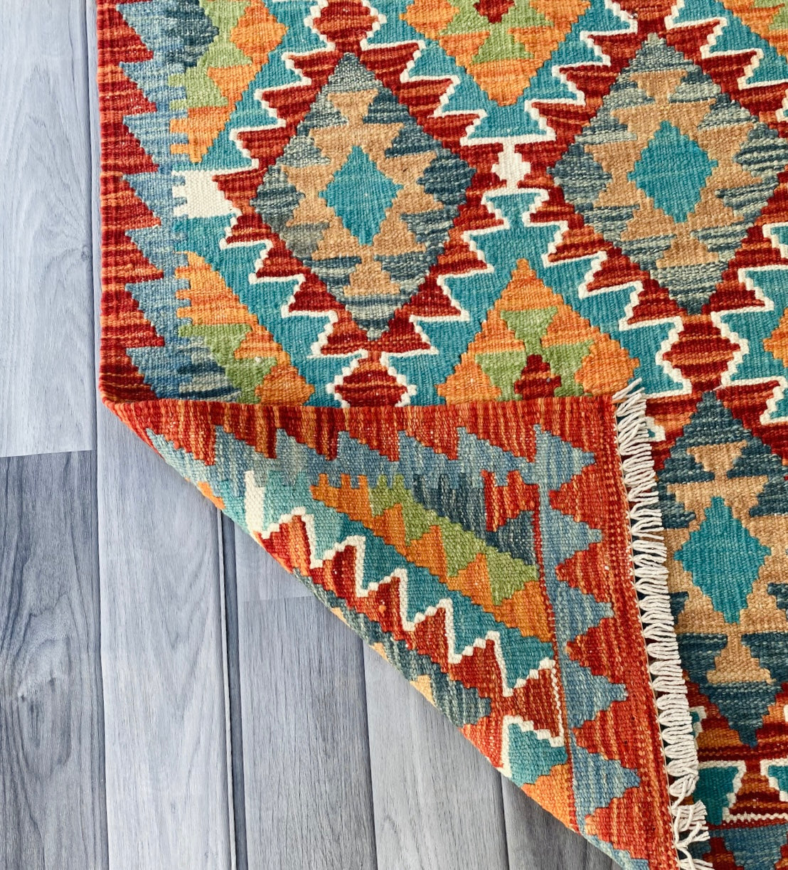 Handmade Afghan Chobi Kilim Hallway Runner Rug 190 CM x 70 CM ( SS # 95)