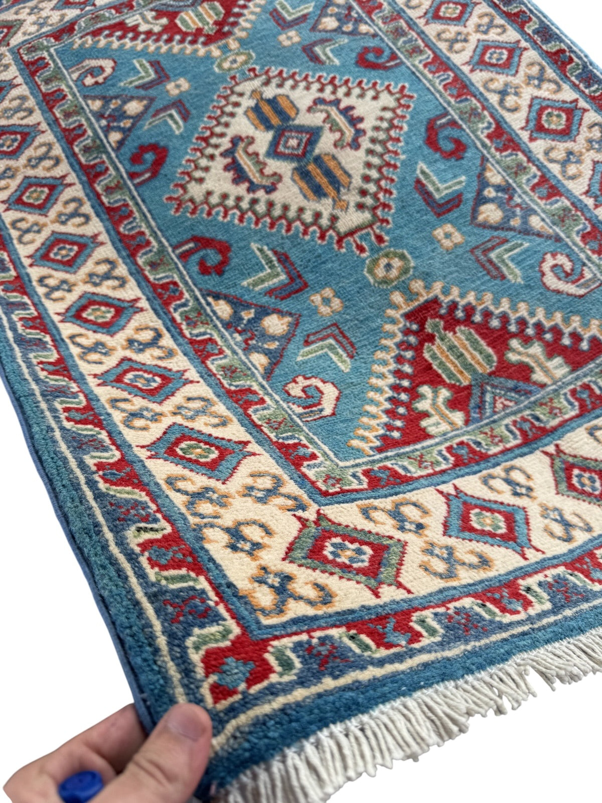 Handmade Afghan Kazak wool  Rug 117 CM x 82 CM SK#1513