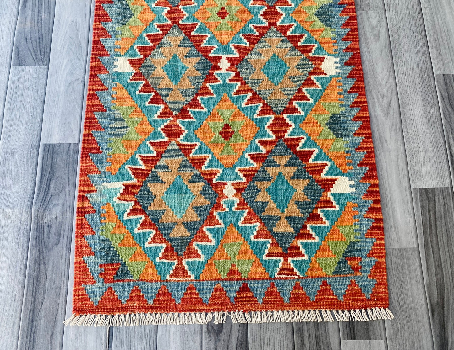 Handmade Afghan Chobi Kilim Hallway Runner Rug 190 CM x 70 CM ( SS # 95)