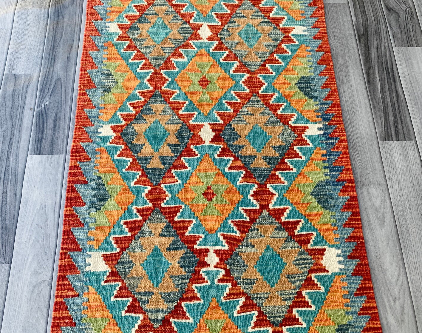 Handmade Afghan Chobi Kilim Hallway Runner Rug 190 CM x 70 CM ( SS # 95)