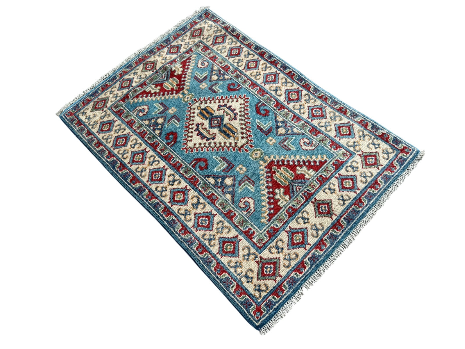 Handmade Afghan Kazak wool  Rug 117 CM x 82 CM SK#1513