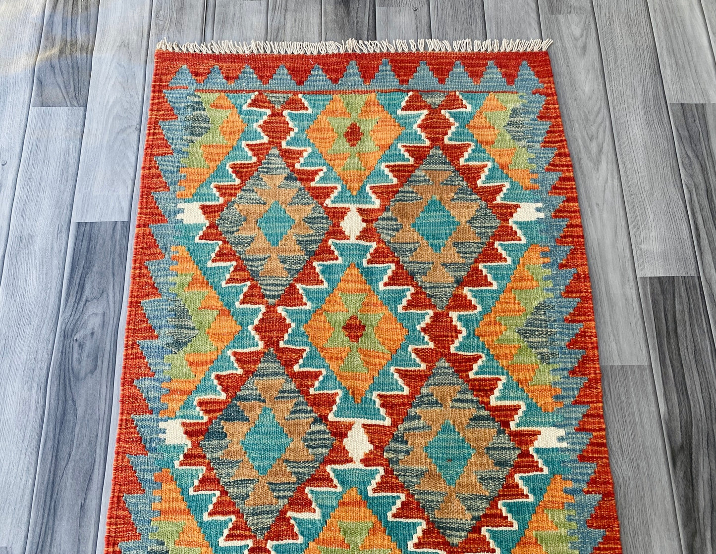 Handmade Afghan Chobi Kilim Hallway Runner Rug 190 CM x 70 CM ( SS # 95)
