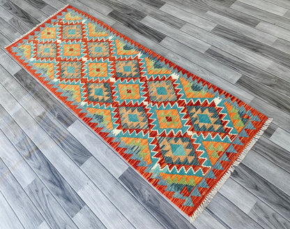 Handmade Afghan Chobi Kilim Hallway Runner Rug 190 CM x 70 CM ( SS # 95)