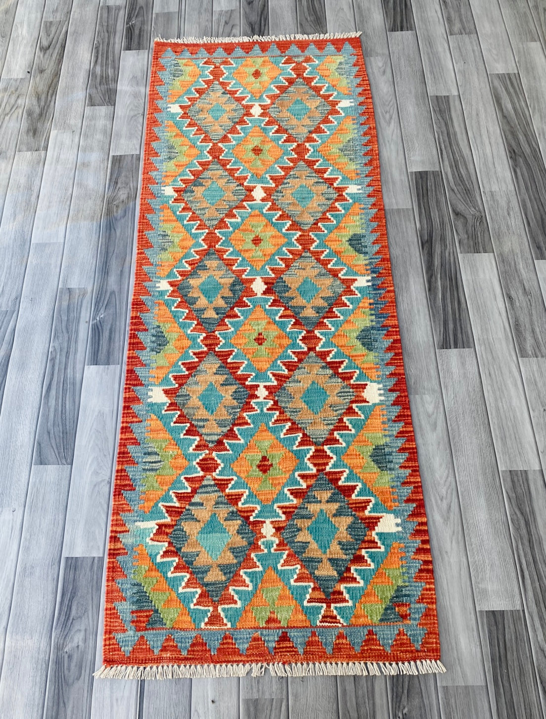 Handmade Afghan Chobi Kilim Hallway Runner Rug 190 CM x 70 CM ( SS # 95)