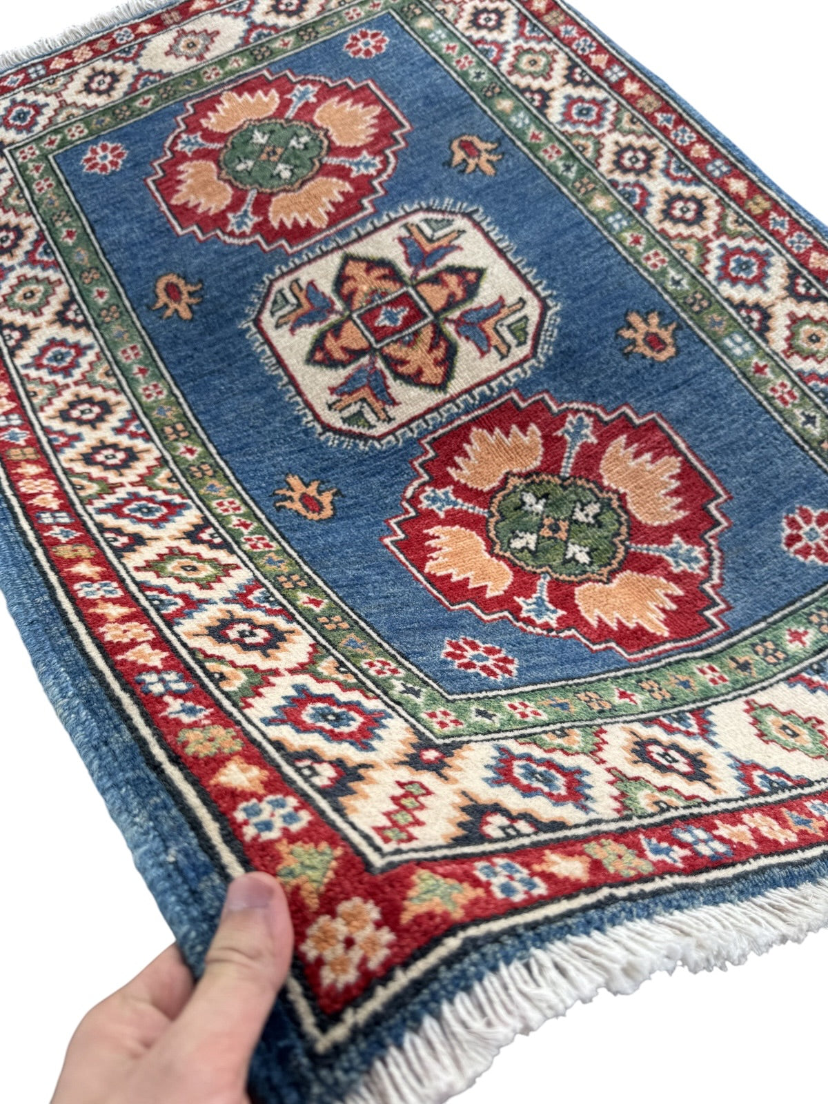 Handmade Afghan Kazak wool  Rug 120 CM x 80 CM SK#1512