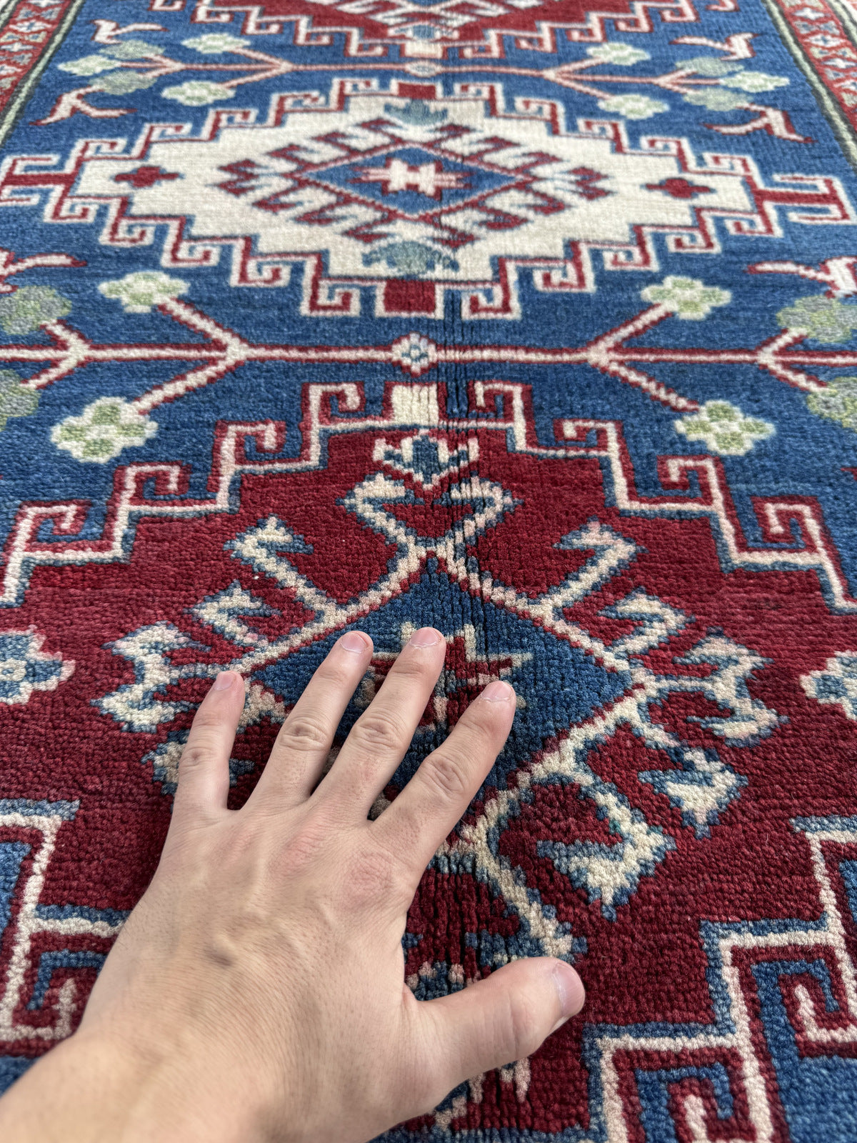 Handmade Afghan Kazak wool  Rug 137 CM x 102 CM SK#1511