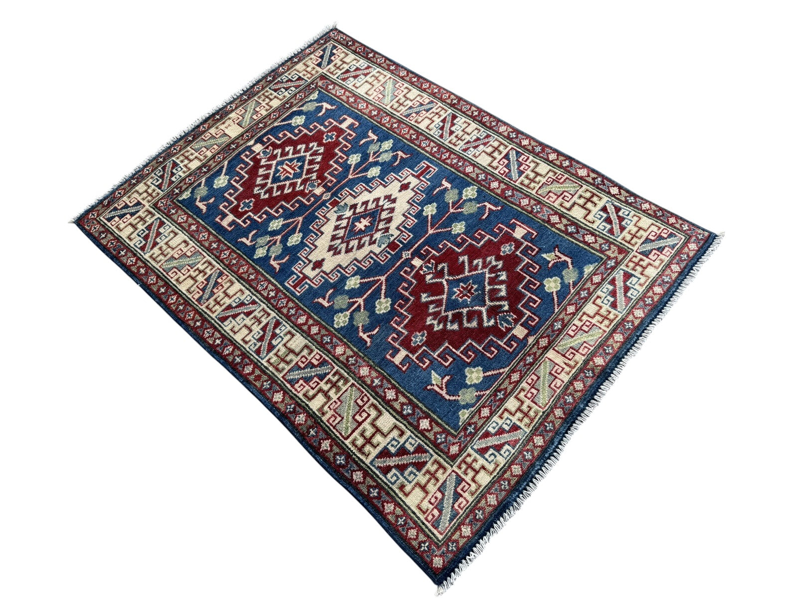 Handmade Afghan Kazak wool  Rug 137 CM x 102 CM SK#1511