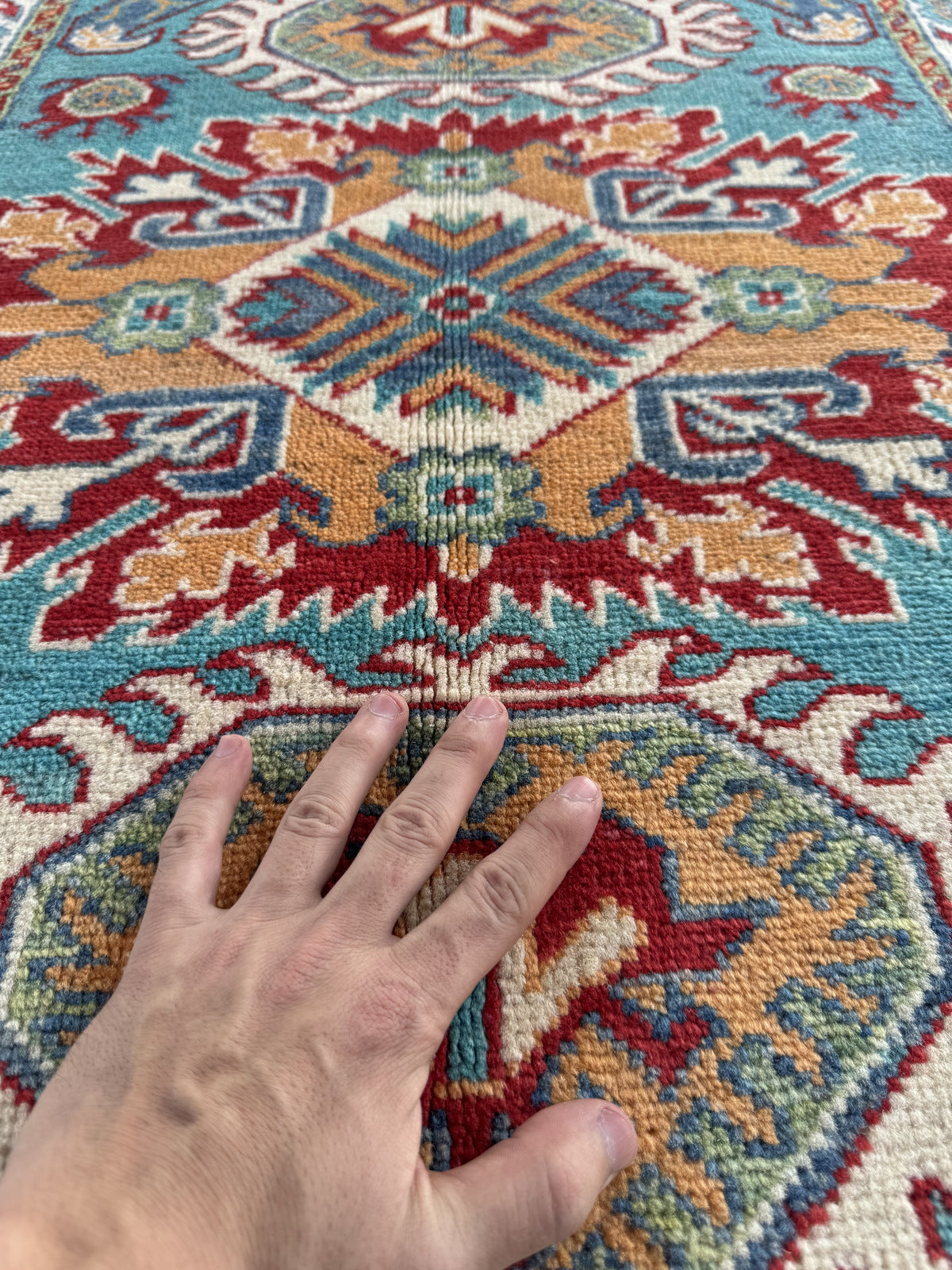 Handmade Afghan Kazak wool  Rug 116 CM x 80 CM SK#1510