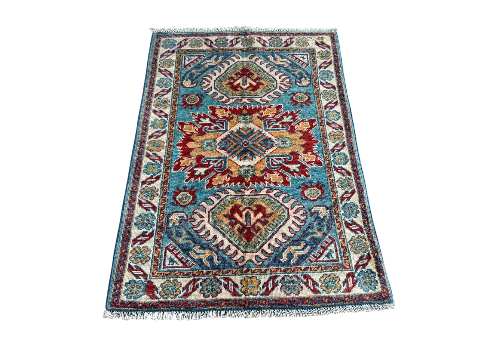 Handmade Afghan Kazak wool  Rug 116 CM x 80 CM SK#1510