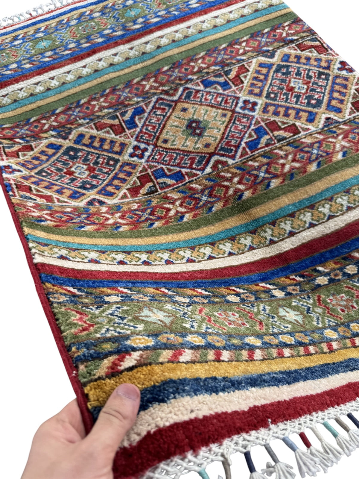 Handmade Afghan Kazak wool  Rug 124 CM x 85 CM SK#1509