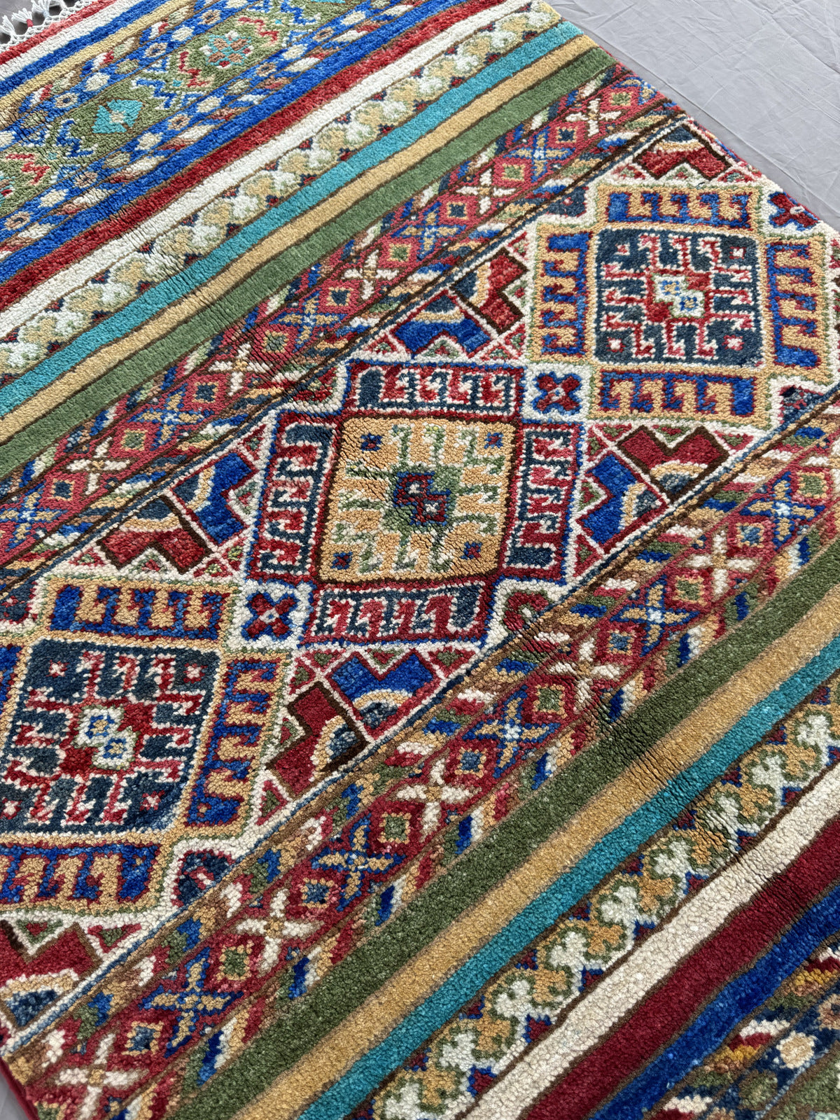 Handmade Afghan Kazak wool  Rug 124 CM x 85 CM SK#1509