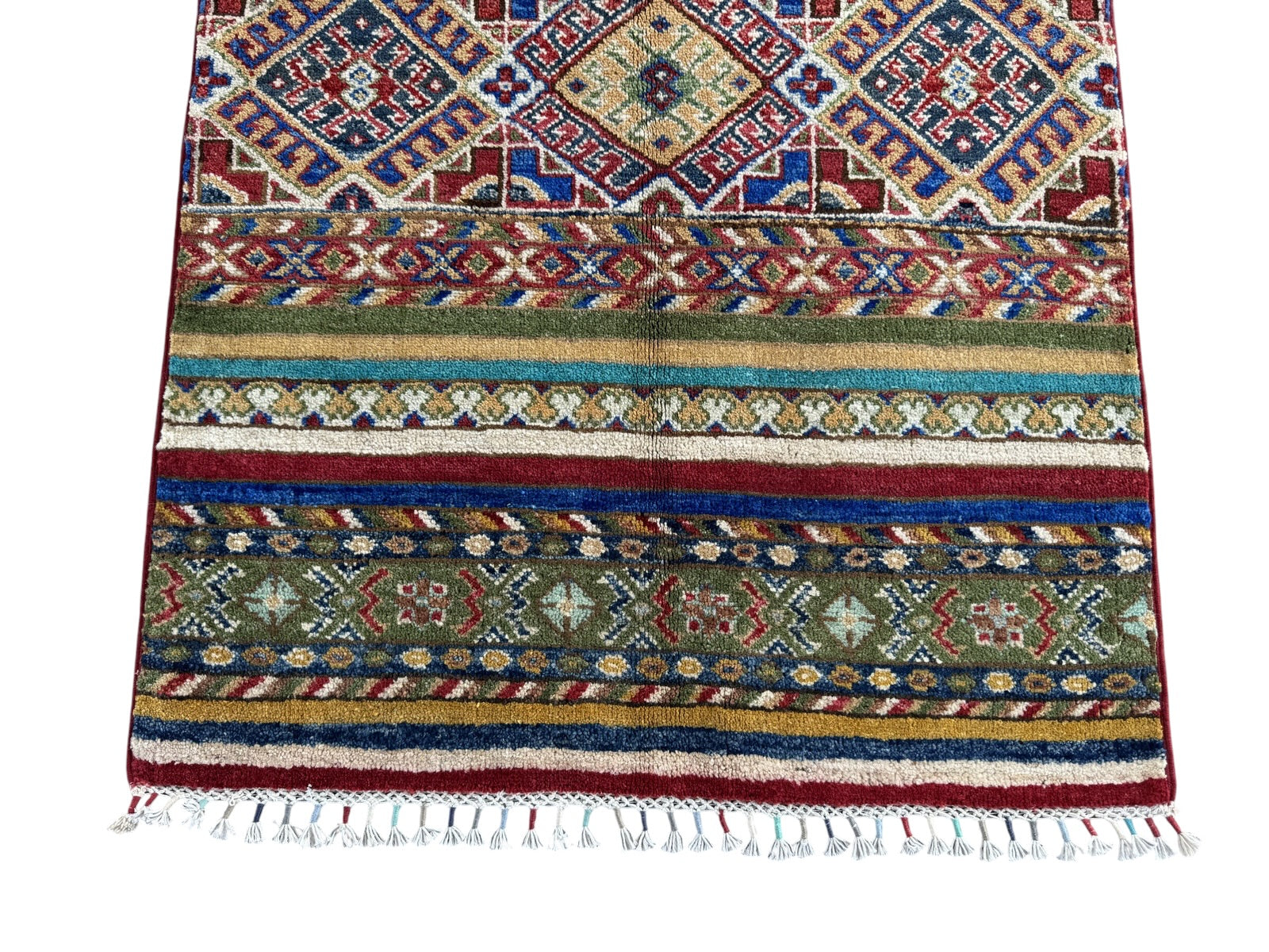 Handmade Afghan Kazak wool  Rug 124 CM x 85 CM SK#1509