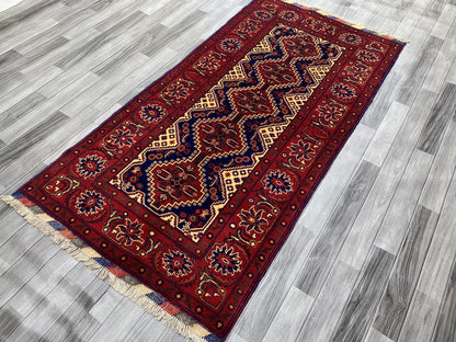Hand Woven Traditional Hallway Runner Rug | 203 x 104 CM KSM # 2845