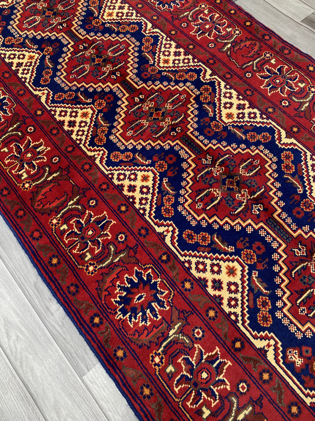 Hand Woven Traditional Hallway Runner Rug | 203 x 104 CM KSM # 2845