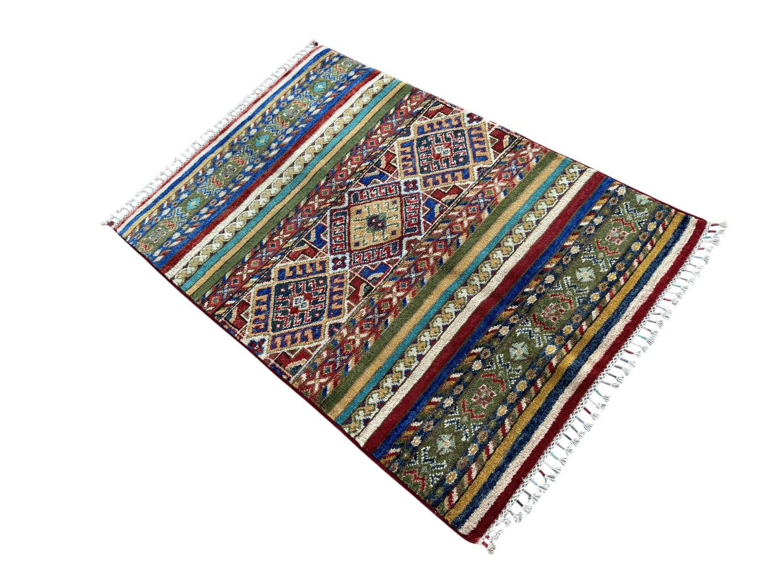 Handmade Afghan Kazak wool  Rug 124 CM x 85 CM SK#1509