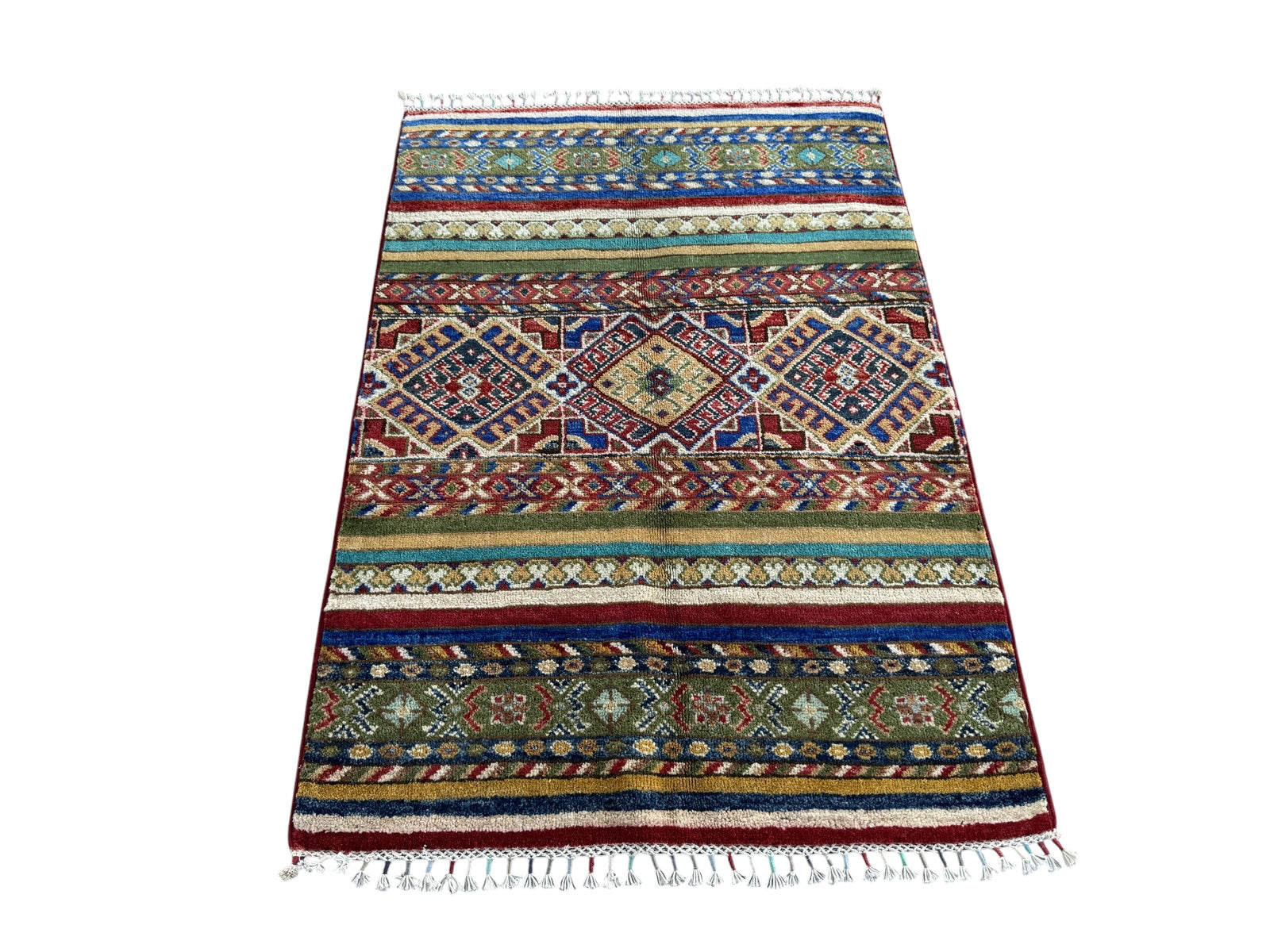 Handmade Afghan Kazak wool  Rug 124 CM x 85 CM SK#1509