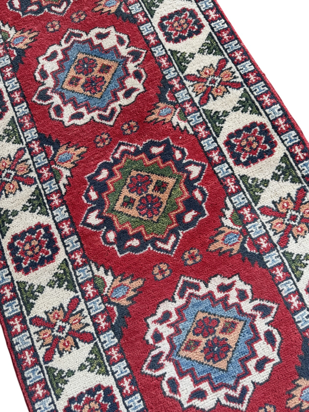 Handmade Afghan Kazak Hallway Runner Rug 170 CM x 62 CM SK#1508