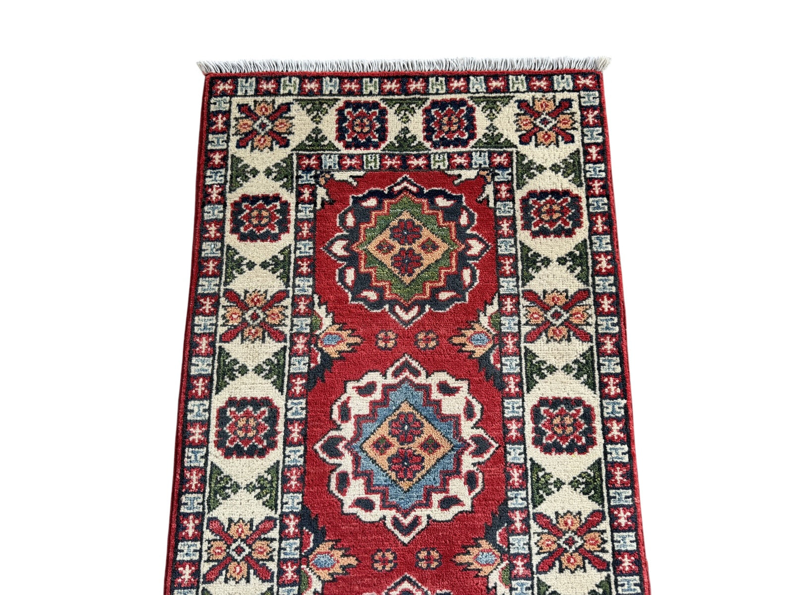 Handmade Afghan Kazak Hallway Runner Rug 170 CM x 62 CM SK#1508