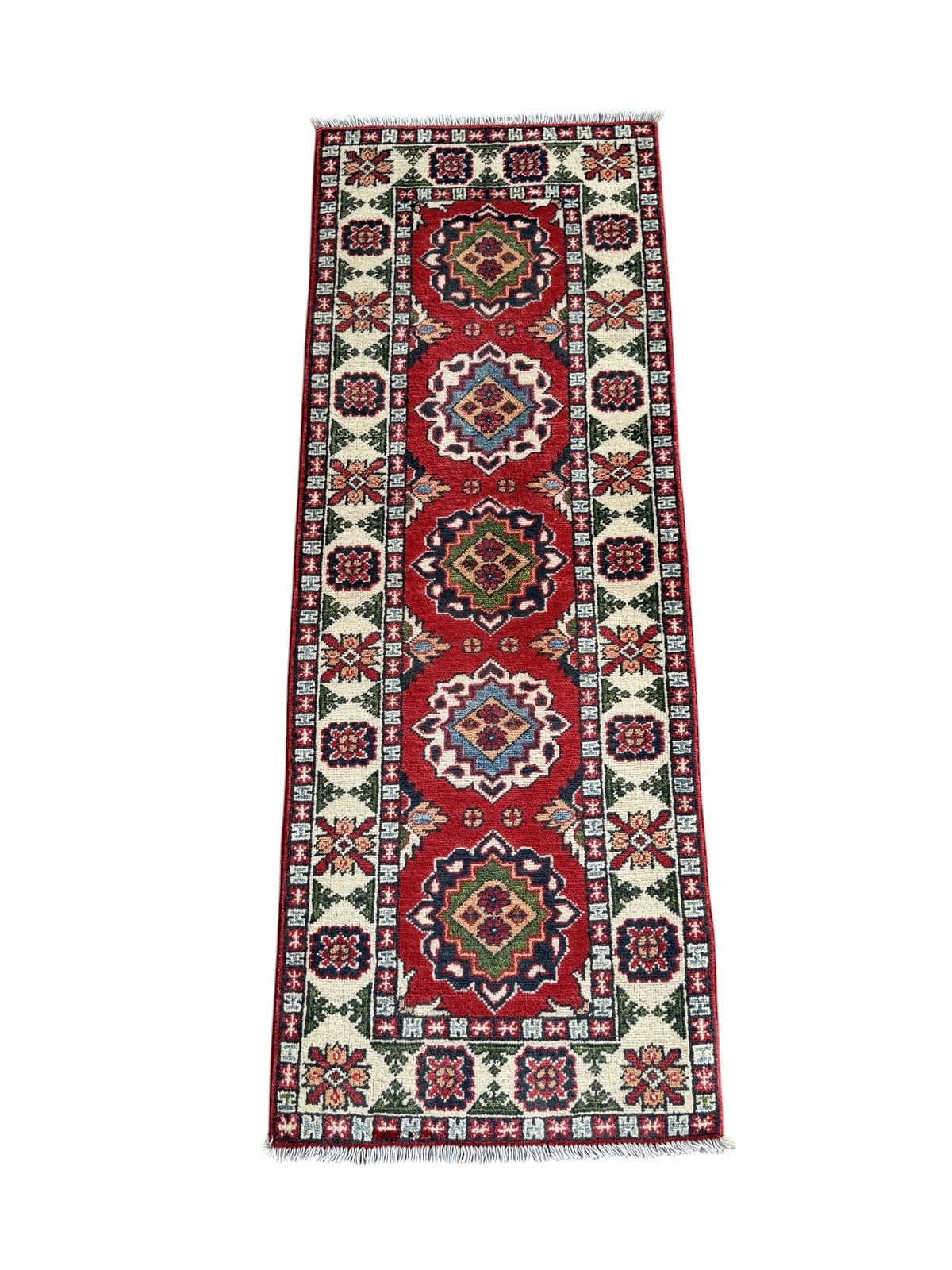 Handmade Afghan Kazak Hallway Runner Rug 170 CM x 62 CM SK#1508
