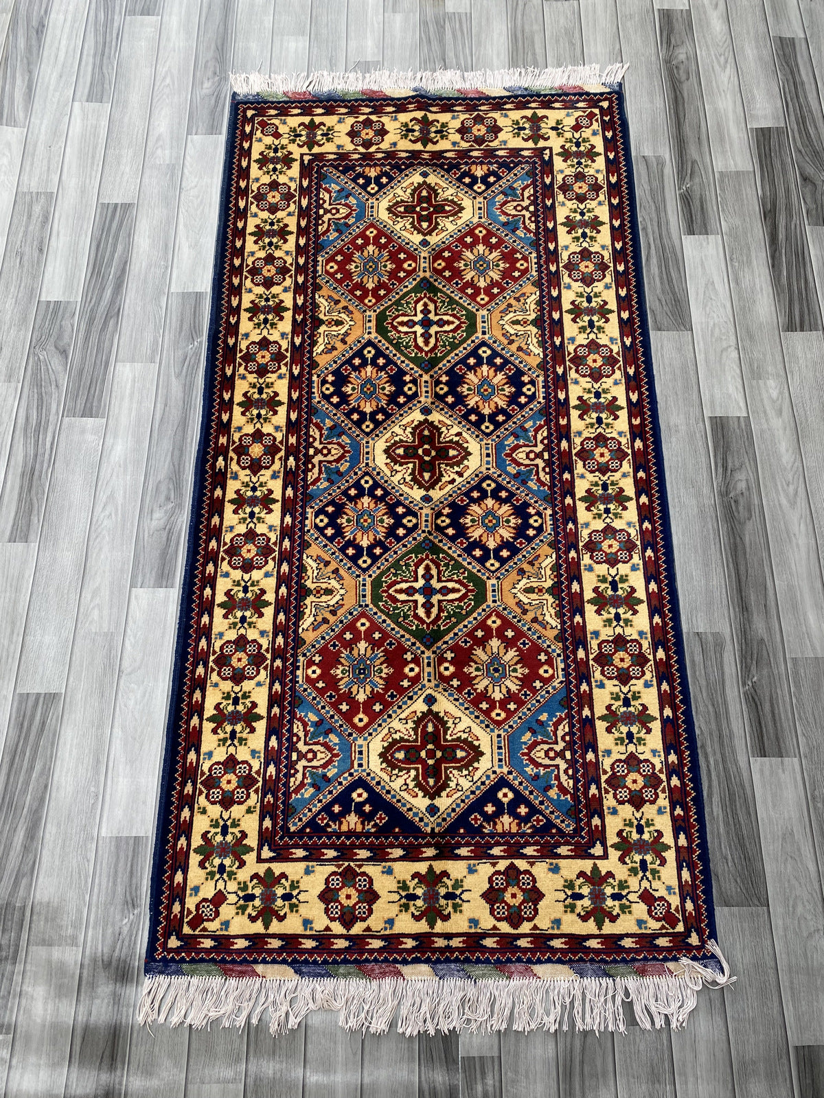 Hand Woven Traditional Hallway Runner Rug | 199 x 98 CM KSM # 2984